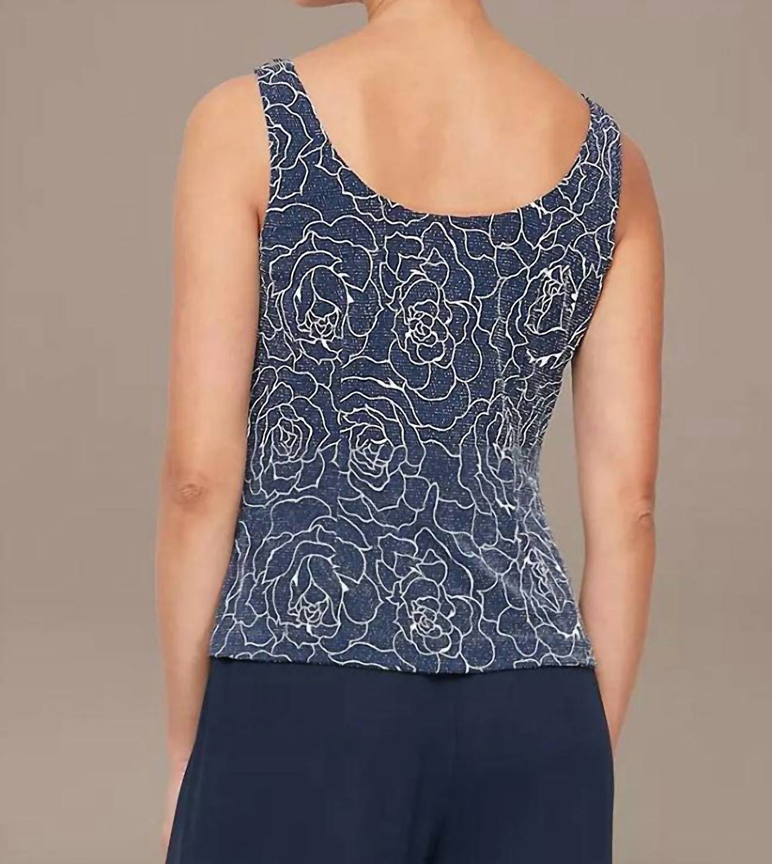 Alex Evenings - Stretch Knit Metallic Two-piece Set