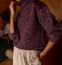 Nation LTD Pepper Patched Sweater in heather port - women's sweater - view 7