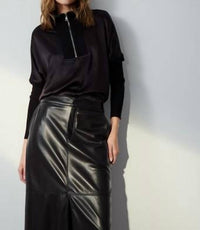 MELISSA NEPTON Irene Long Sleeve Top in black - women's t-shirt