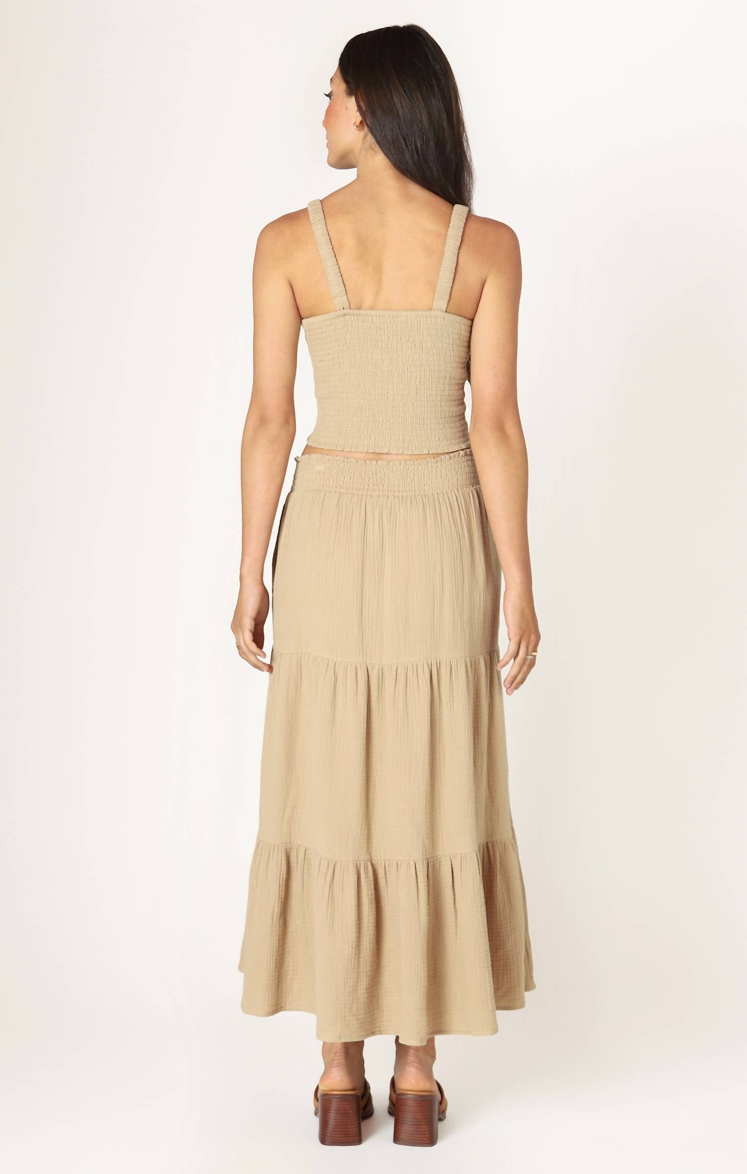 Dex - Textured Pull On Midi Skirt