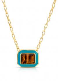 Leeada - Women's Lamill Statement Square Enamel Necklace