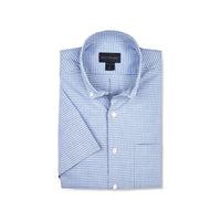 Scott Barber - Men's Short Sleeve Melange Gingham Shirt