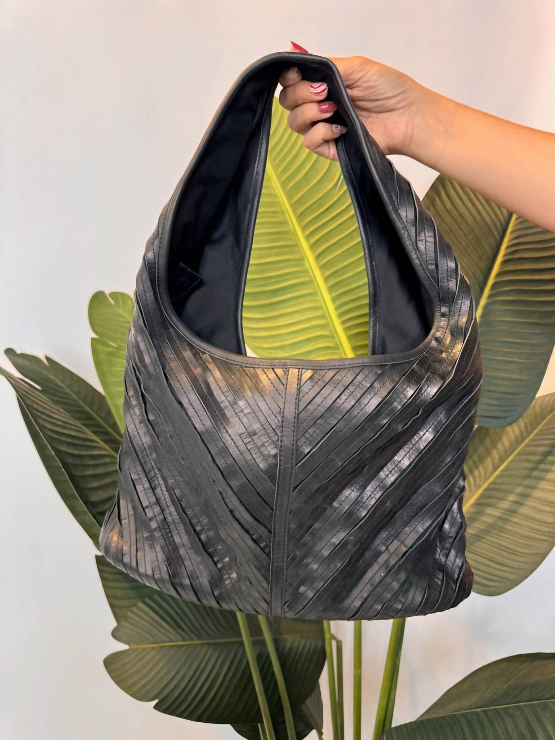 SOLE Women's Strips Leather Bag in black - women's bag