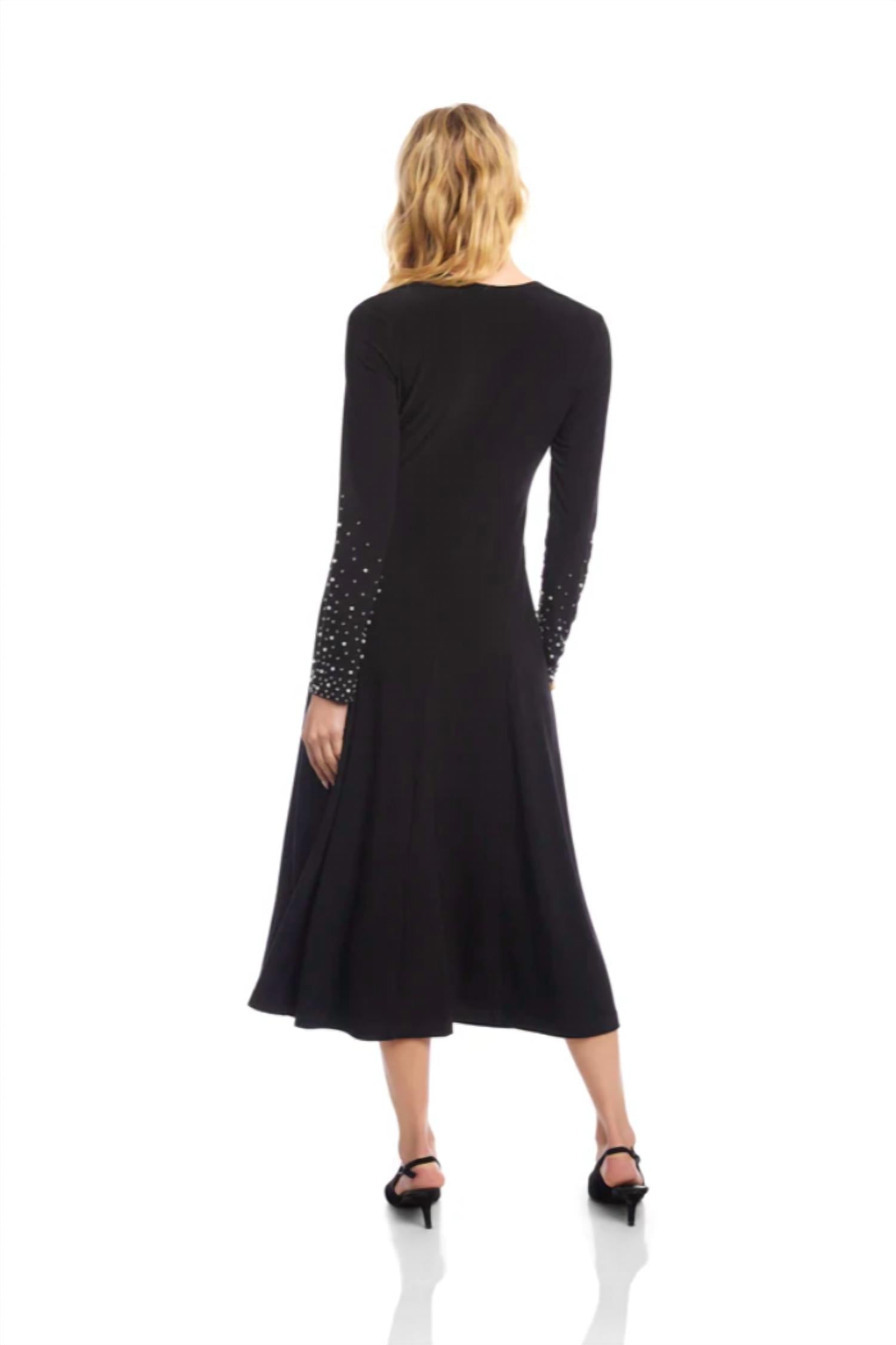 Karen Kane - Kate Beaded Sleeve Midi Travel Dress