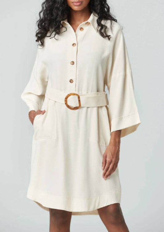 HALF BUTTONED SHIRT DRESS