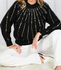 Vine & Love - Sequined Dolman Sleeve Sweater