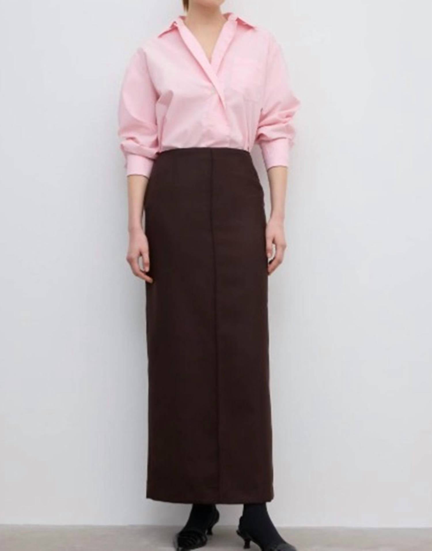 House of Dagmar Pencil Maxi Skirt in chocolate brown - women's skirt - view 8