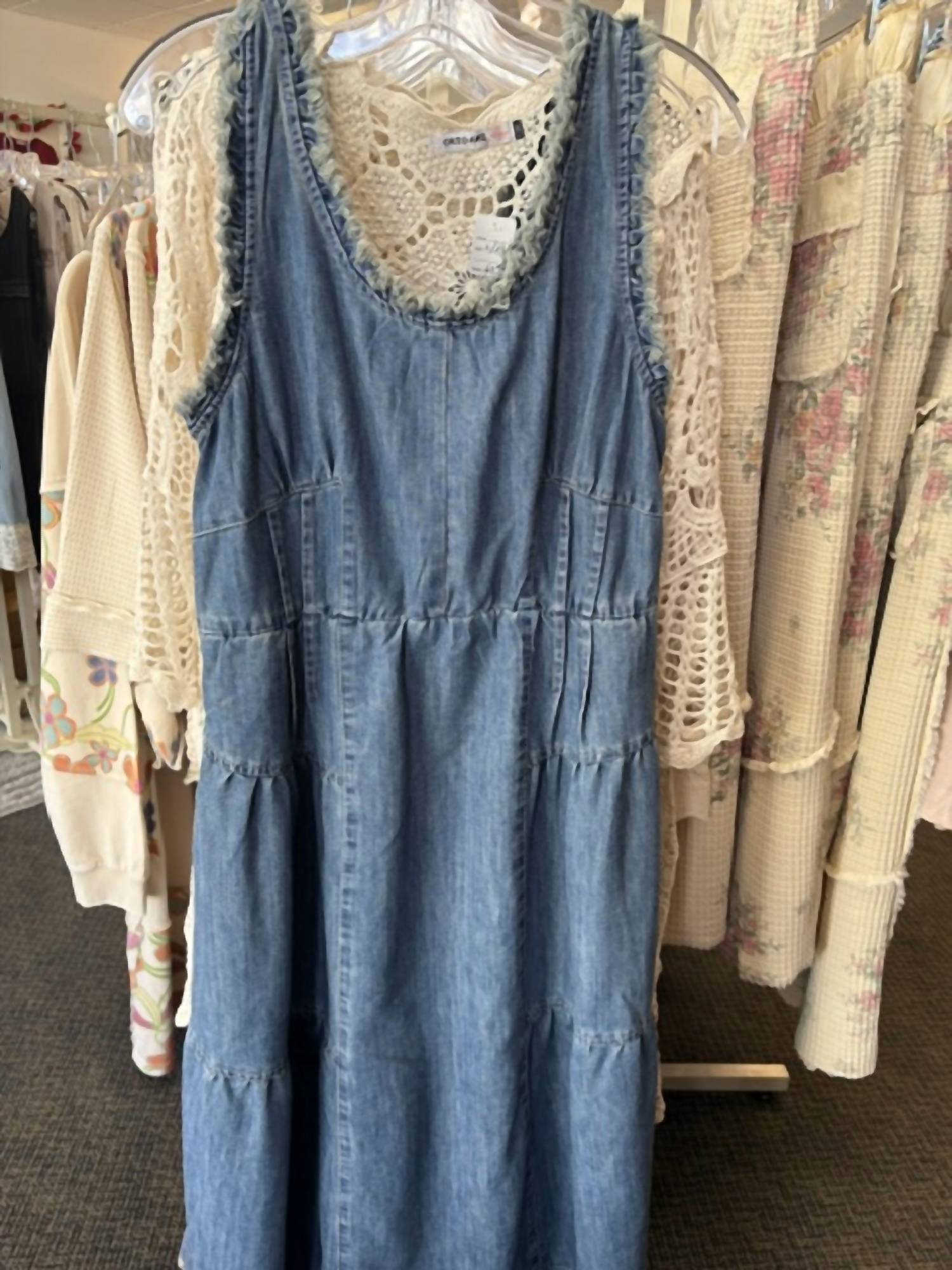 Easel - Sleeveless Midi Denim Dress