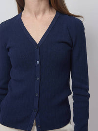Kinross - Pointelle Button Front Vee Cardigan
