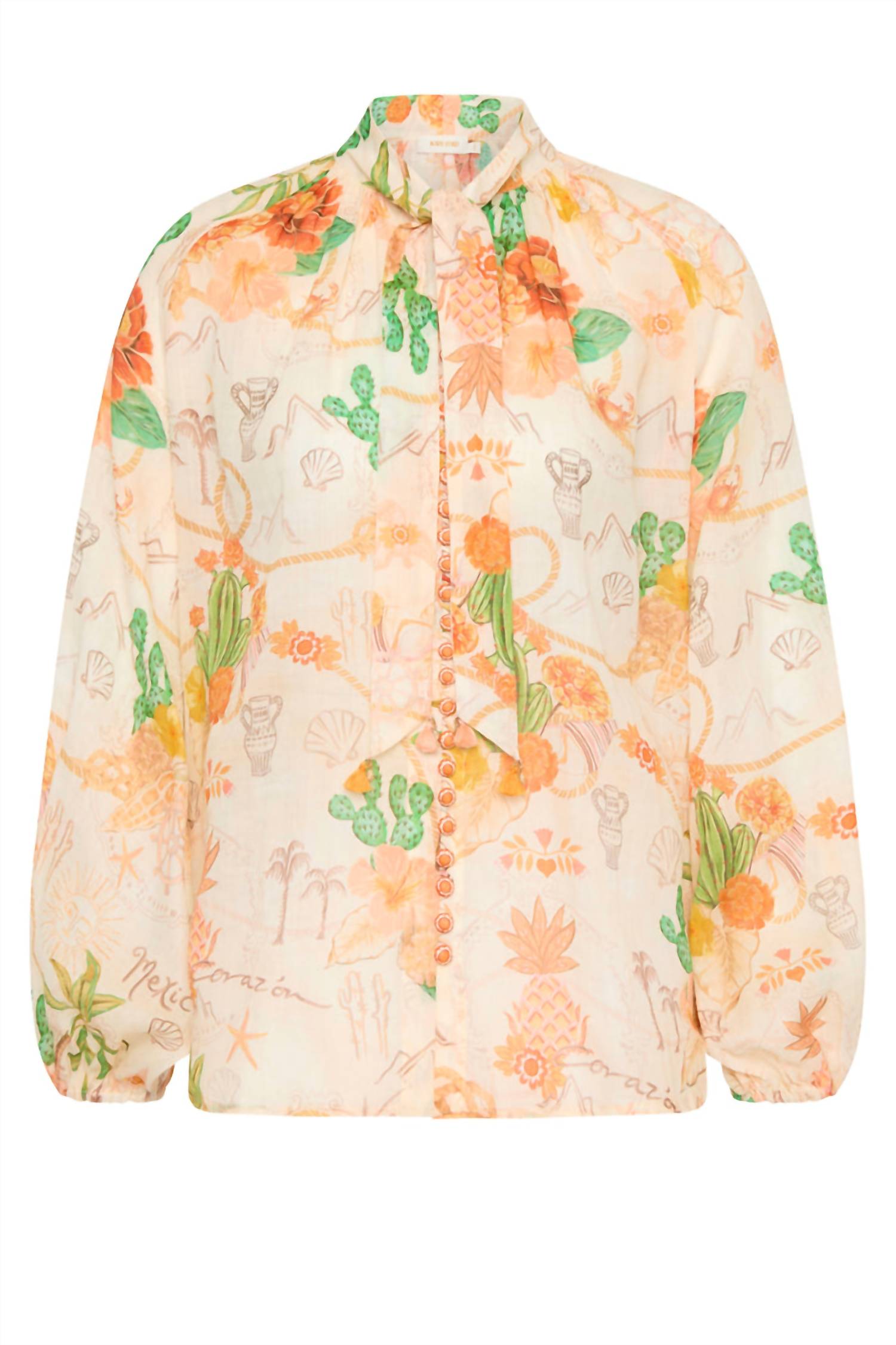 Kate Ford - Tacana Tie Buttoned Blouse
