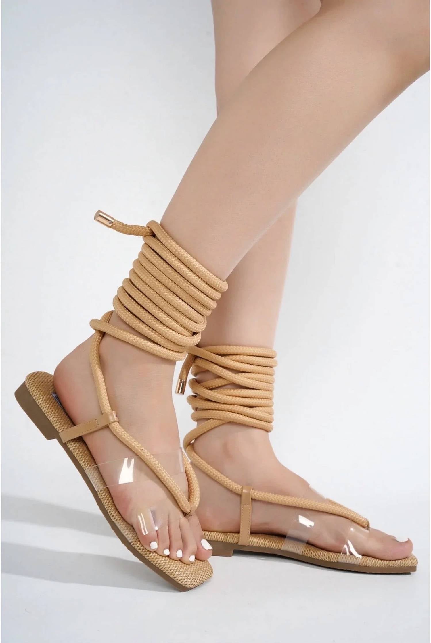 Cape Robbin - Women's Amorlyn Rope Tie Sandals