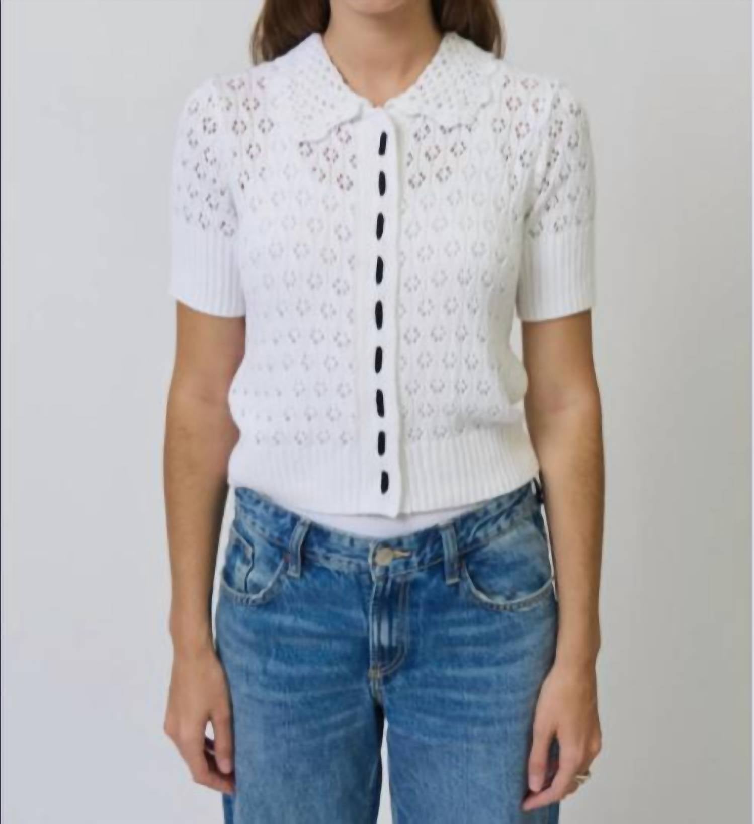 Central Park West - Charli Eyelet Stitch Top