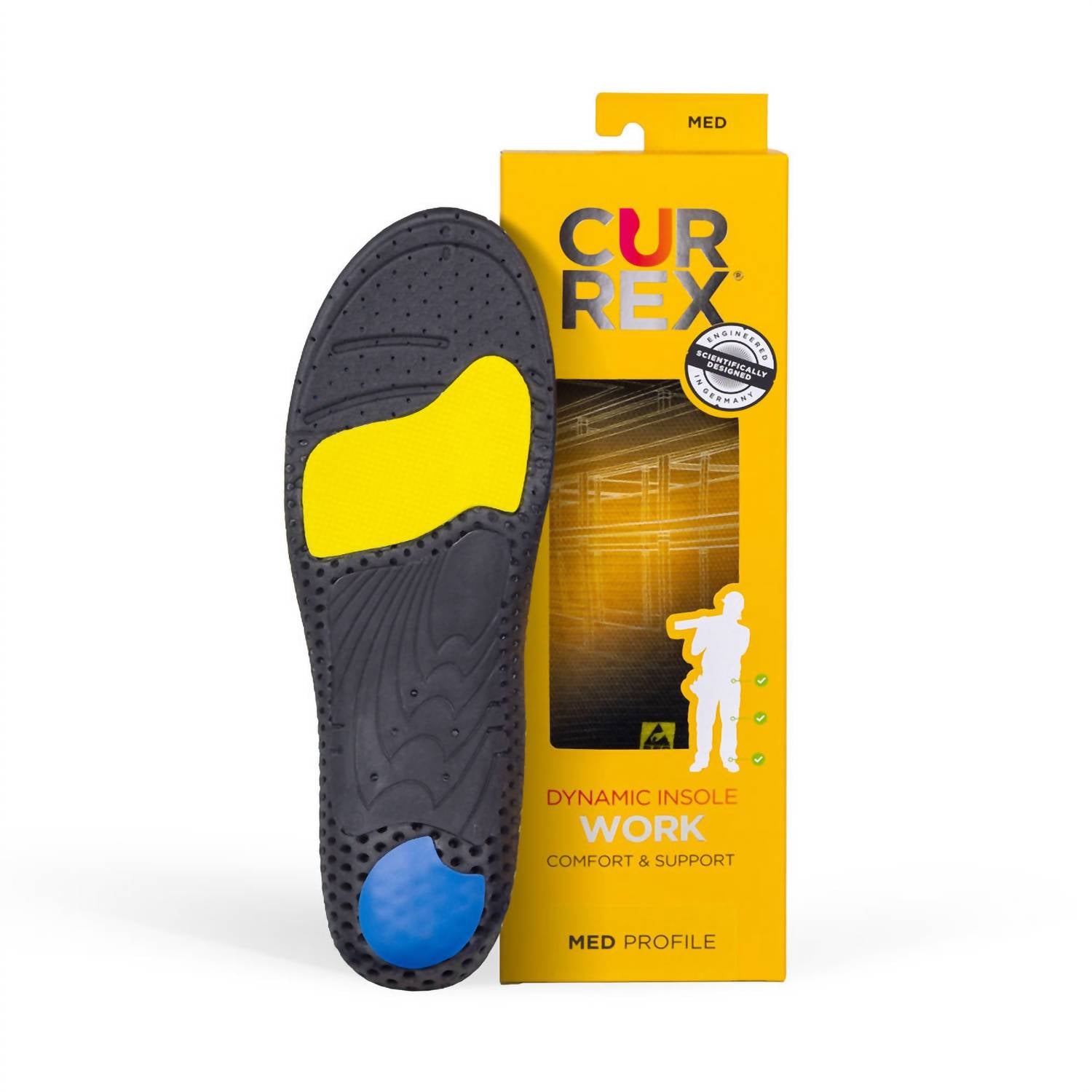 CURREX Unisex Workpro Esd Medium Insoles in yellow black - women's shoe