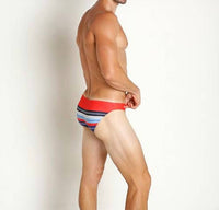 Jack Adams Second Skin Swim Brief in red stripe - men's item - view 4