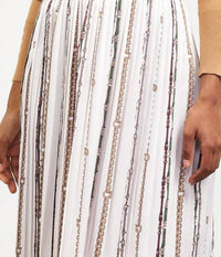 Skies Are Blue - Evelyn Chain Print Pleated Midi Skirt