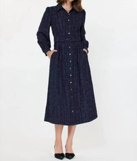 Current Air - Long Sleeve Button Down Midi Dress