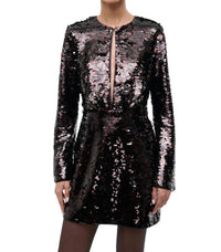 Staud - Fifi Long Sleeve Sequin Mini Dress