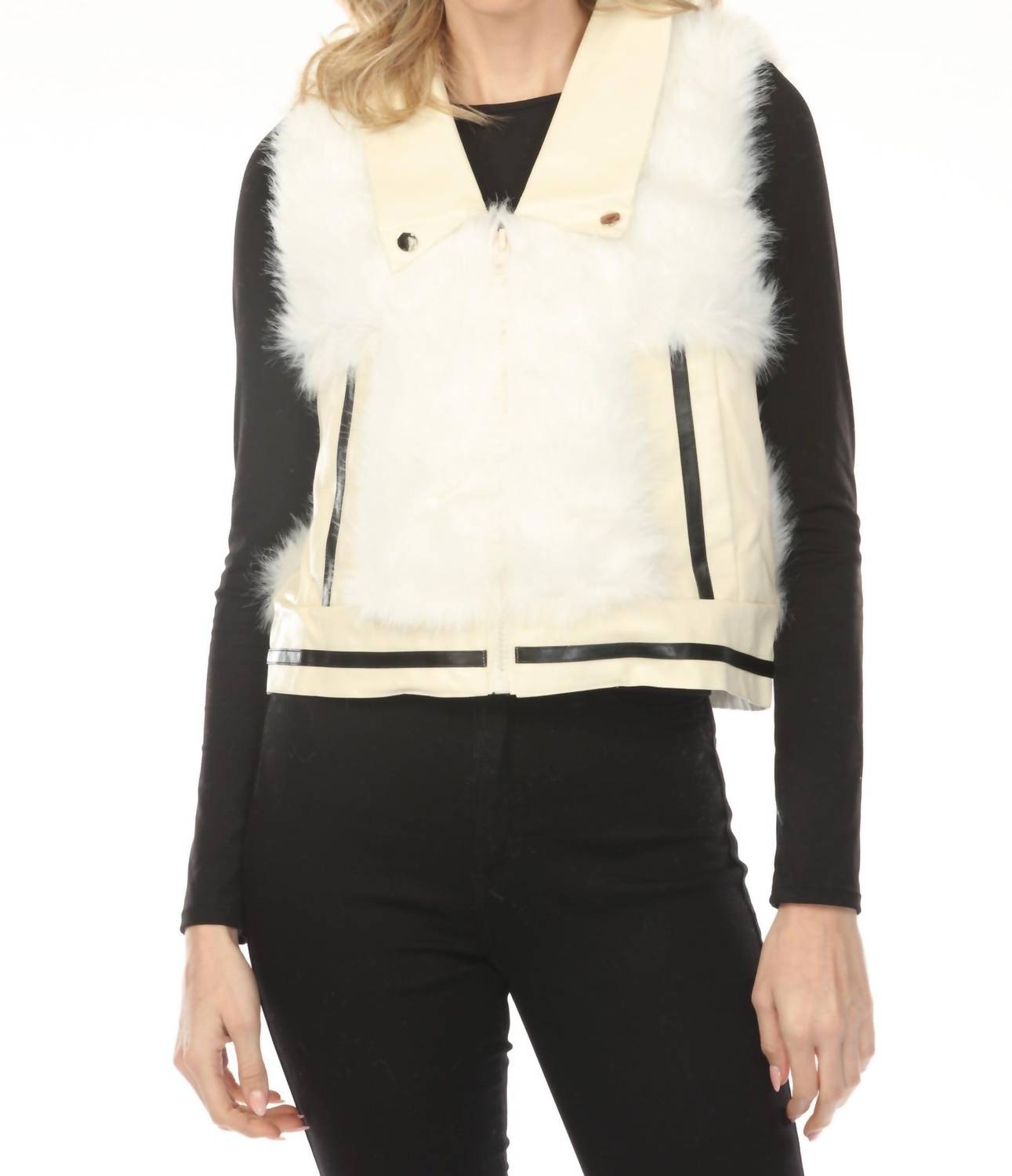 Metric Knits - Faux Fur Zip Up Vest