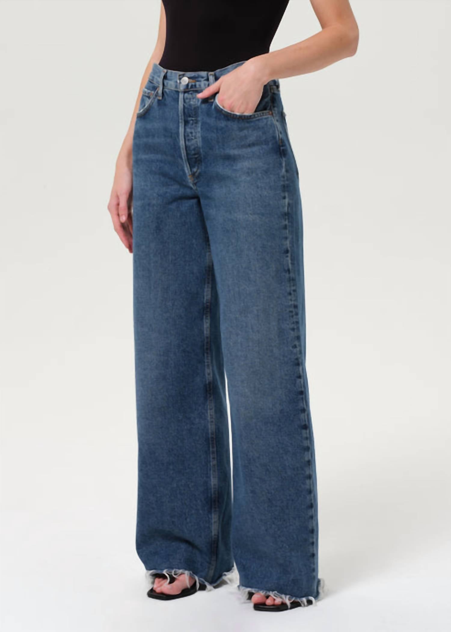Agolde - Dame High-rise Wide-leg Cut Hem Jeans