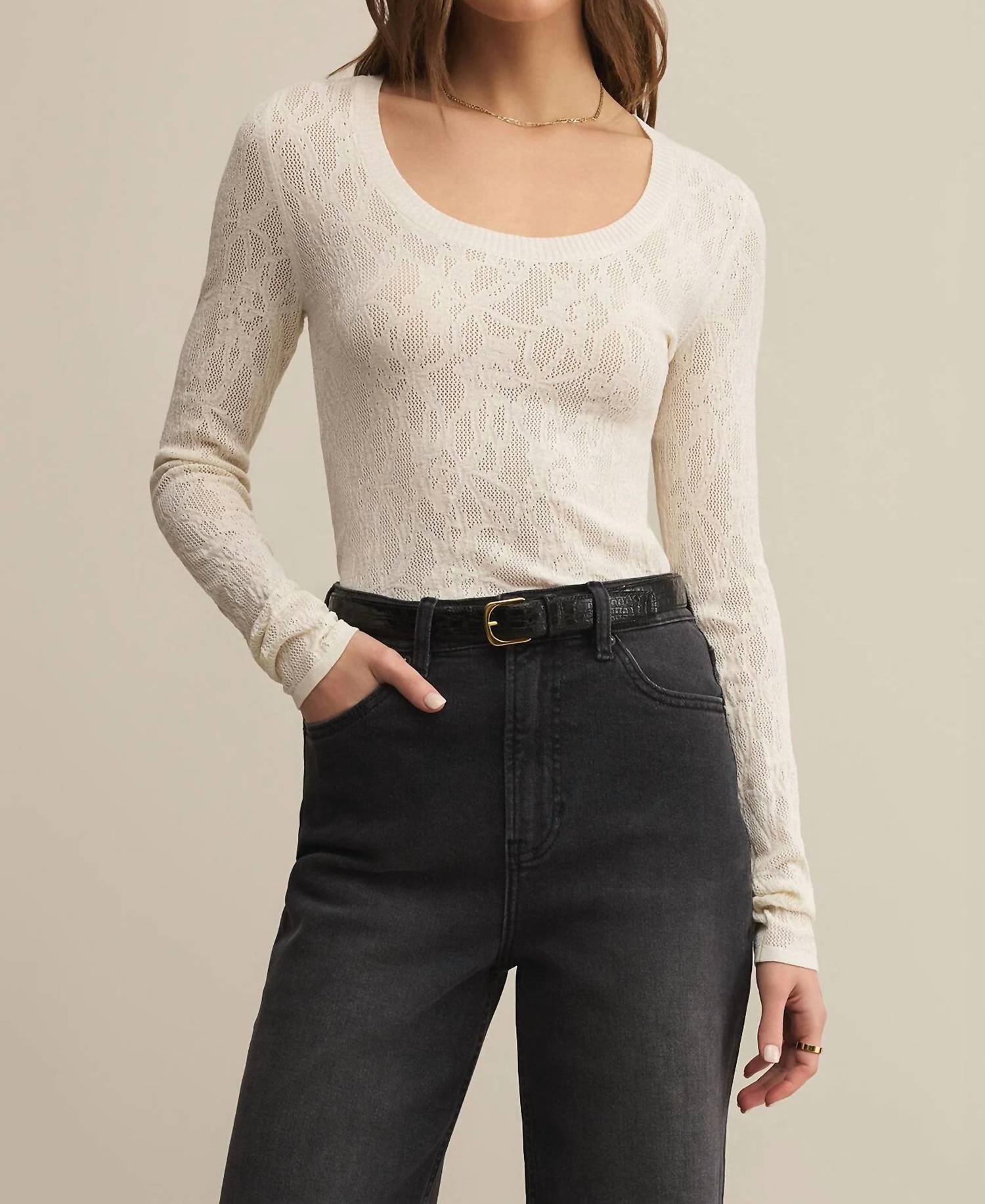 Z Supply - Tibi Scoop Mesh Sweater