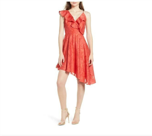 Keepsake - Radar Ruffle Asymmetric Cocktail Mini Dress