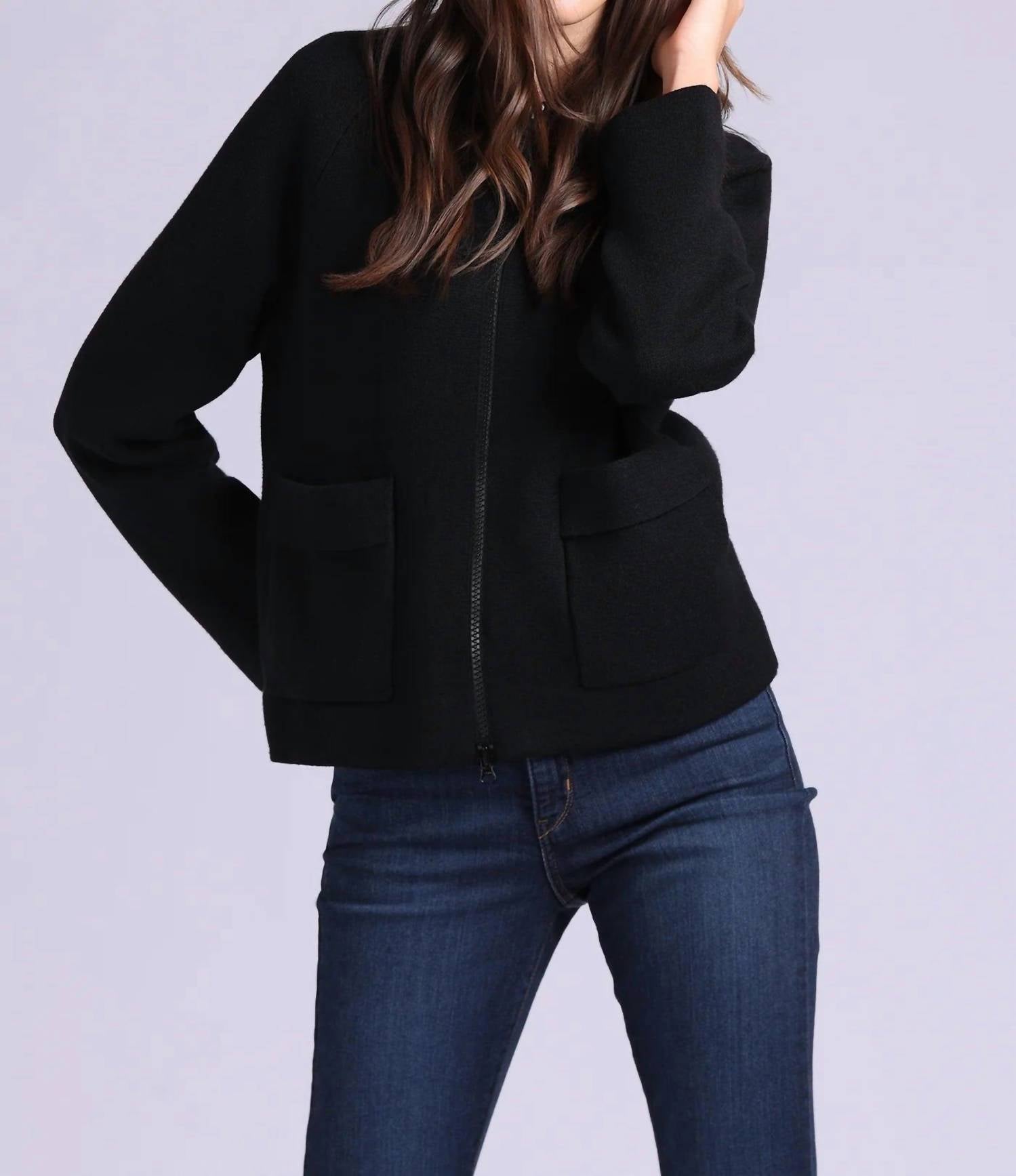 Minnie Rose - vicose zip jacket with pockets