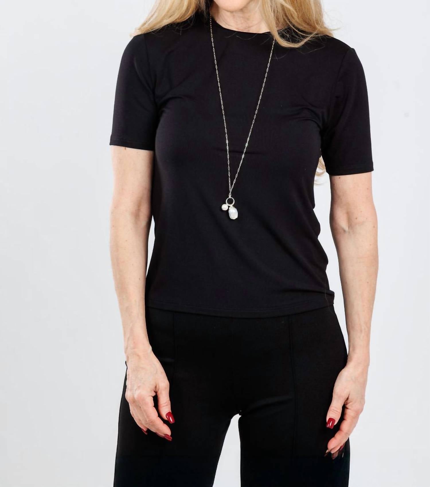 RIPLEY RADER Fitted Short Sleeve T-shirt in black - women's t-shirt