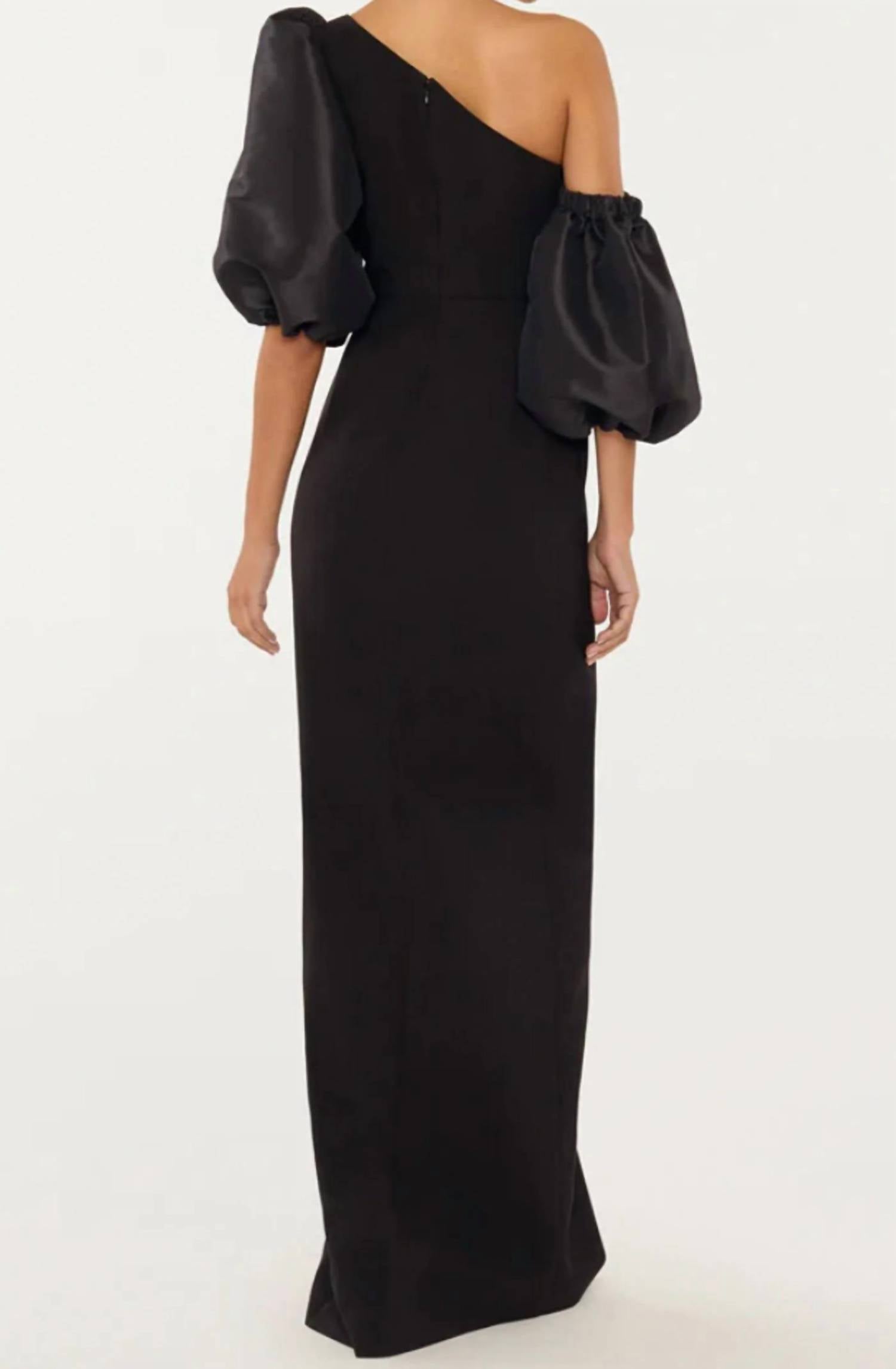 Likely - Natasha One Shoulder Puff Sleeve Gown