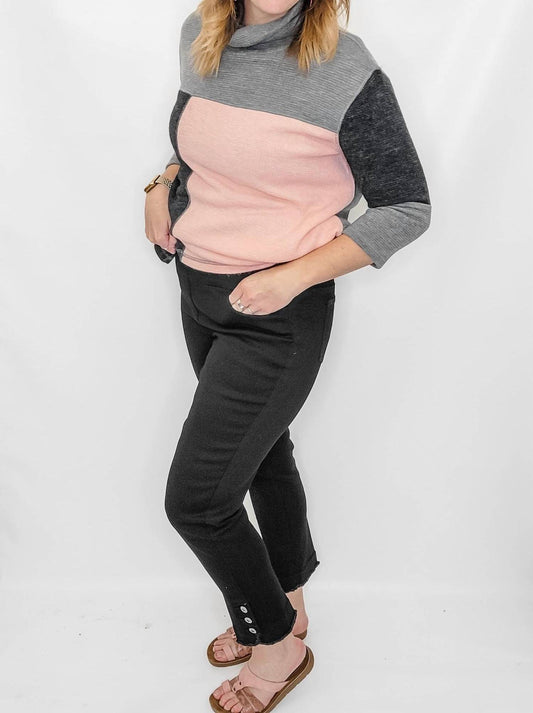 Multiples - Pull-on Button Fringe Hem Jean