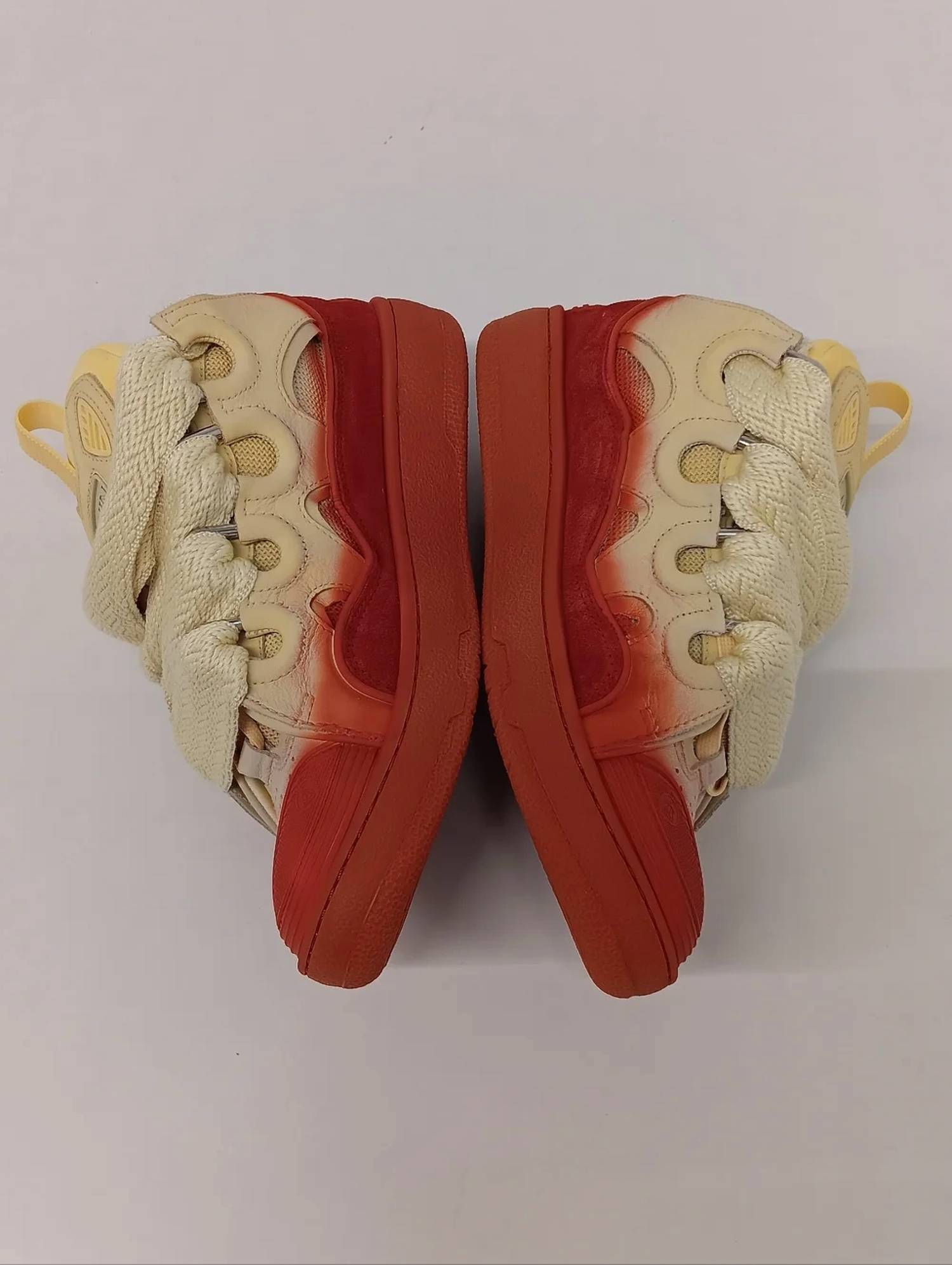 LANVIN Women's Curb Radiant Spray Effect Low Top Sneakers in yellow red - women's sneaker - view 7