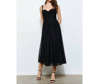 Ina Fashion - Mini Dot Tulle Bustier Midi Dress