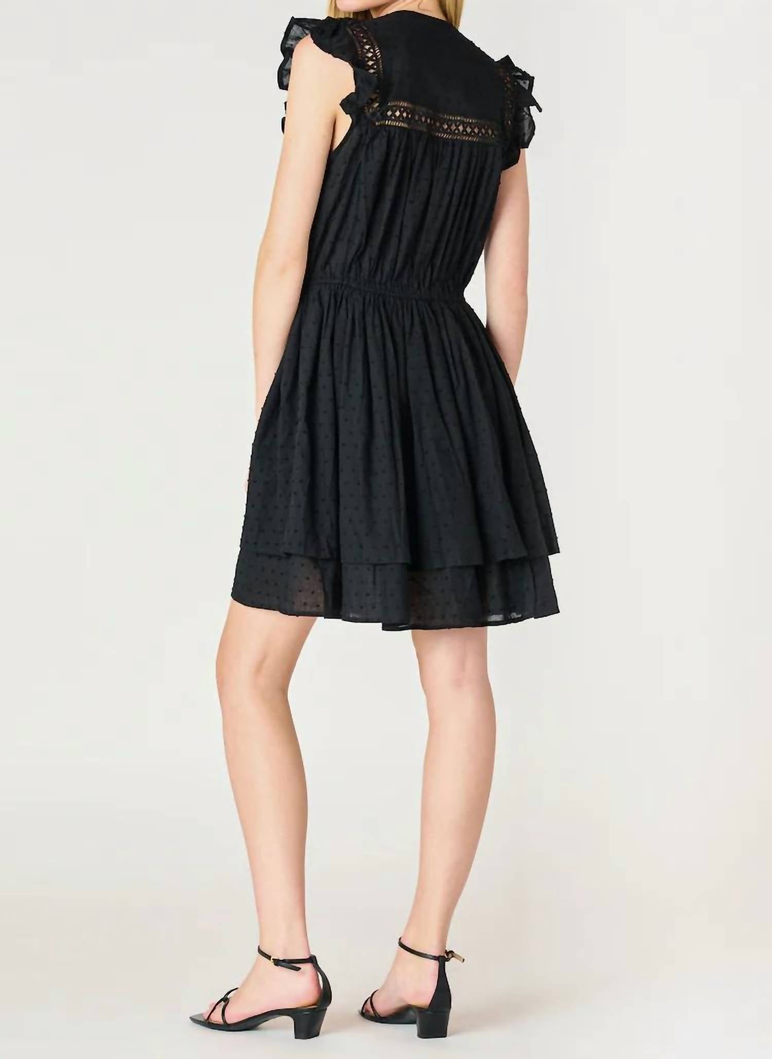 Dex - Sleeveless Swiss Dot Mini Dress