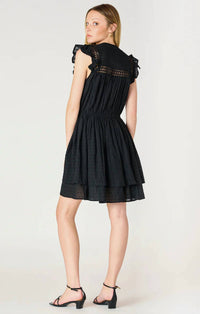 Dex - Sleeveless Swiss Dot Mini Dress