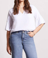 TRIBAL Winslet Cotton Gauze Raglan Sleeve Top - in white - women's blouse