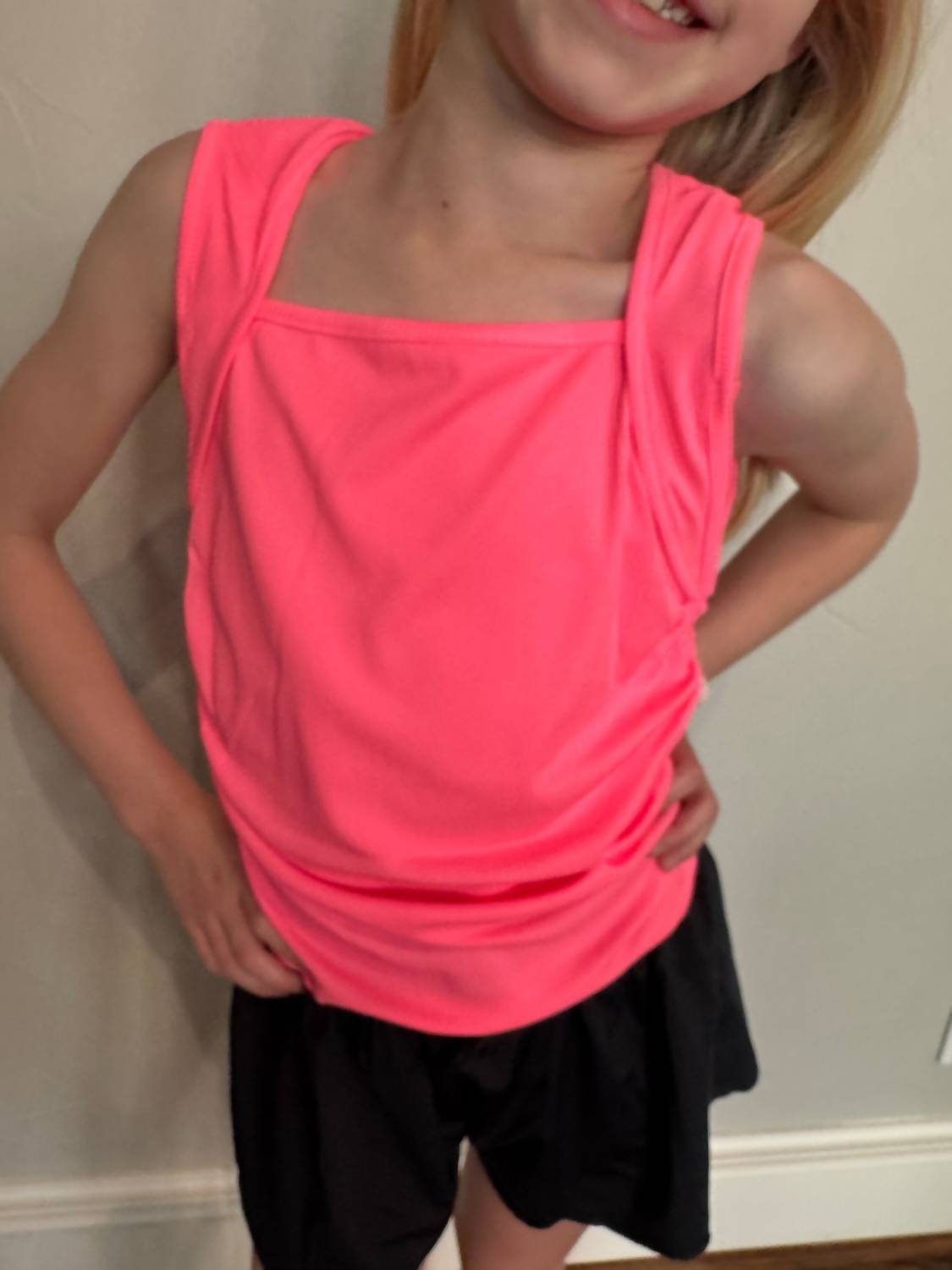 Mia - Tween Girl's Square Neck Ruched Tank Top
