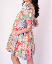 Aureum - Jane V-neck Tiered Mini Dress