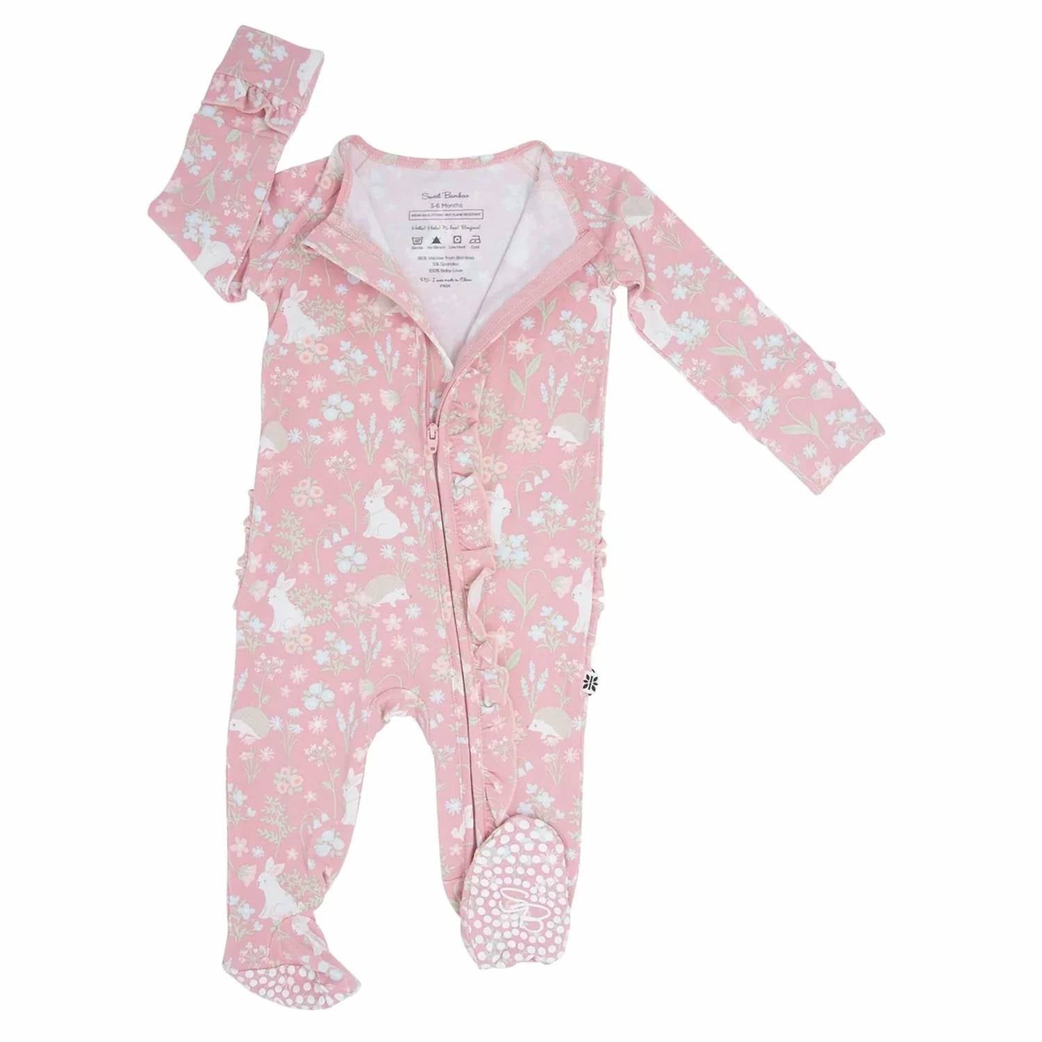 Sweet Bamboo - Kid's Woodland Print Footie