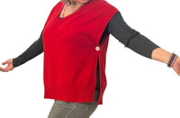 Made In Italy - Sleeveless throw over sweater top