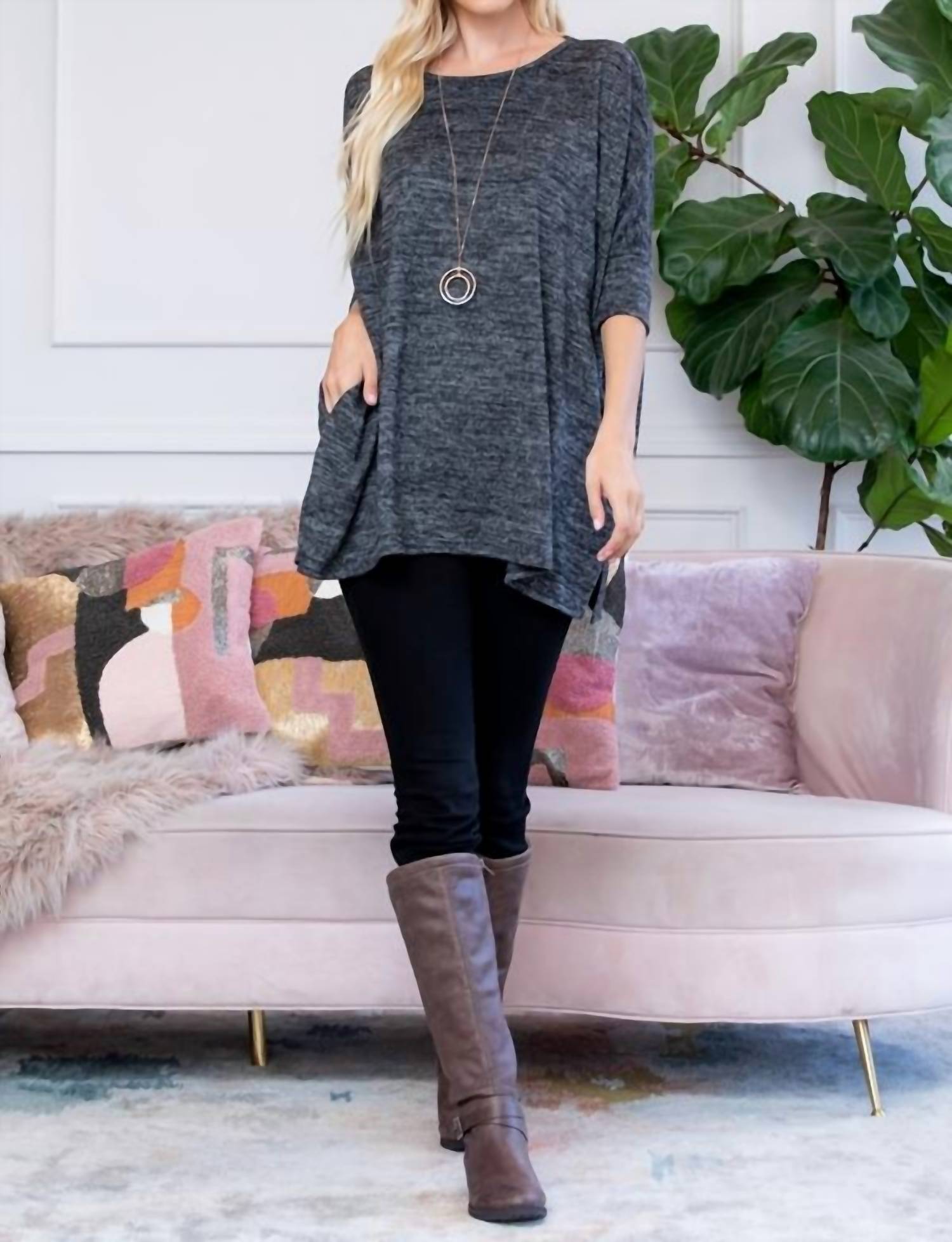Riah Fashion - Women's Boatneck Top