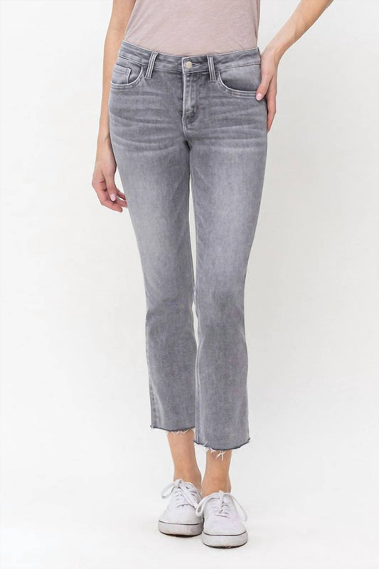 Flying Monkey - Mid Rise Crop Slim Straight Jeans