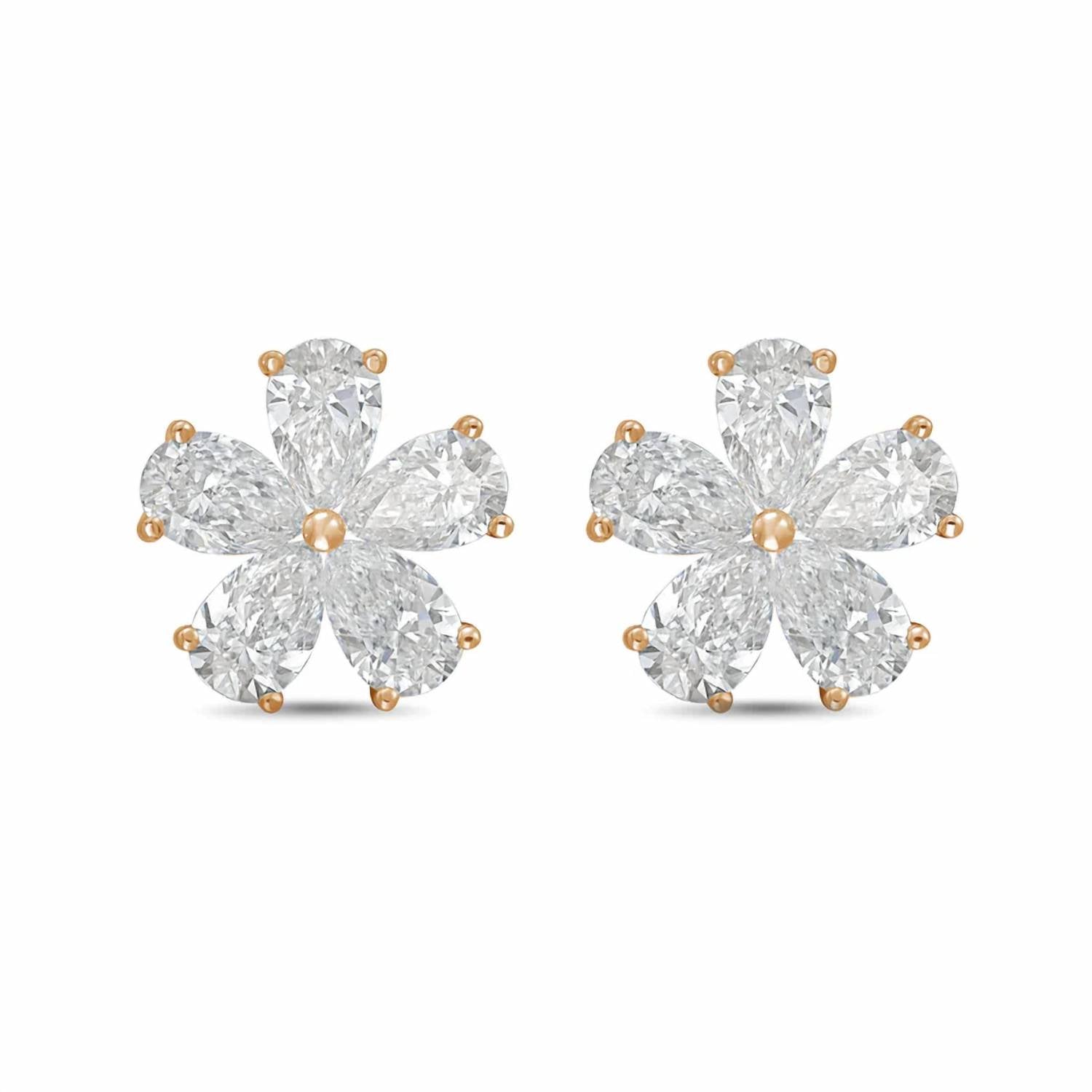 Diana M Jewels - Women's Pear Lab-Grown Diamond Stud Earrings (3.00 Ct TCW) - Signature