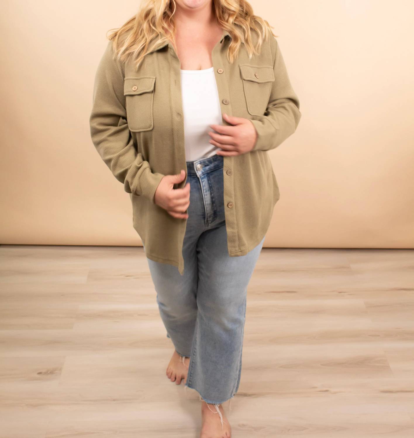 Michelle Mae - Timeless Threads Thermal Button Up Shirt