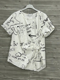 Oz - Women's Embelished Italian Short Sleeve Tee