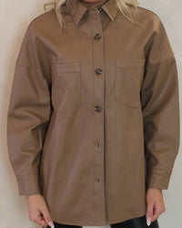 Blu Pepper - DOWNTOWN FAUX LEATHER SHACKET