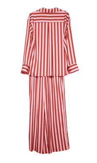 Katydid - Striped Satin Pajama Pants Set
