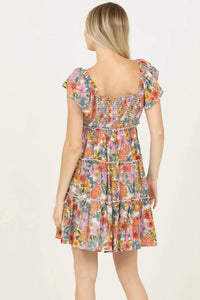 Angie - Floral Flutter Sleeve Dress