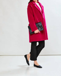 SARA CAMPBELL Chloe Dropped Shoulder Coat in fuchsia - women's jacket - view 4