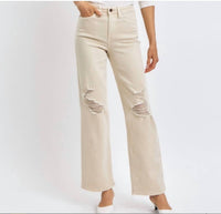 Judy Blue - High Waist Garment Dyed Destroyed Jeans