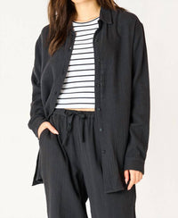 Dex - Gauze Long Sleeve Button Down Blouse