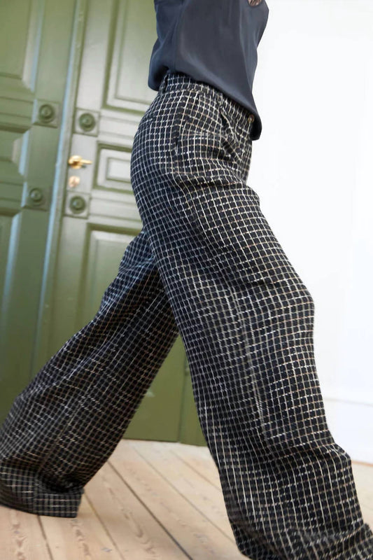 Stella Nova - Checked Bouclé Straight Leg Pants